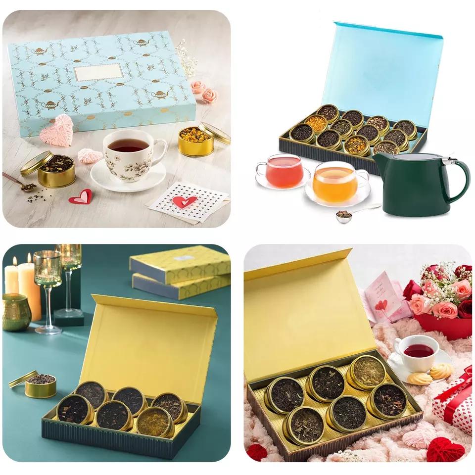 Boîtes d'emballage cadeau de stockage de boîtes à thé personnalisées avec logo personnalisé (6)