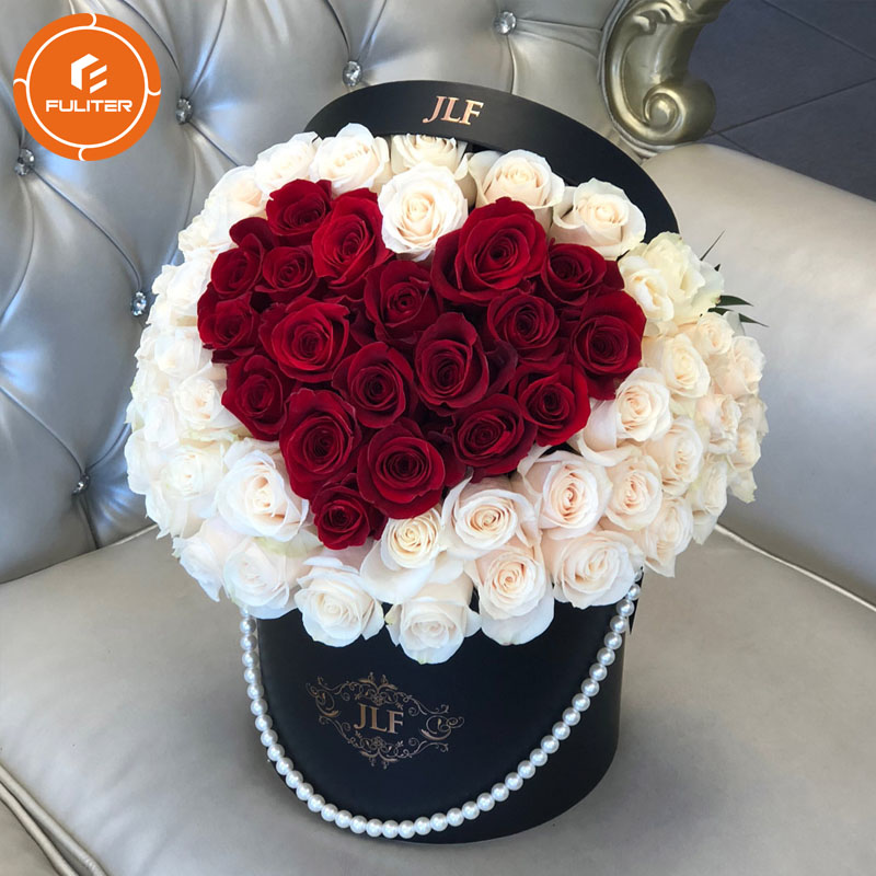 luksusowe okrągłe pudełeczka na propozycje dla dziewczynek pudełko na cień do kwiatów weselnych hurtowo (4)