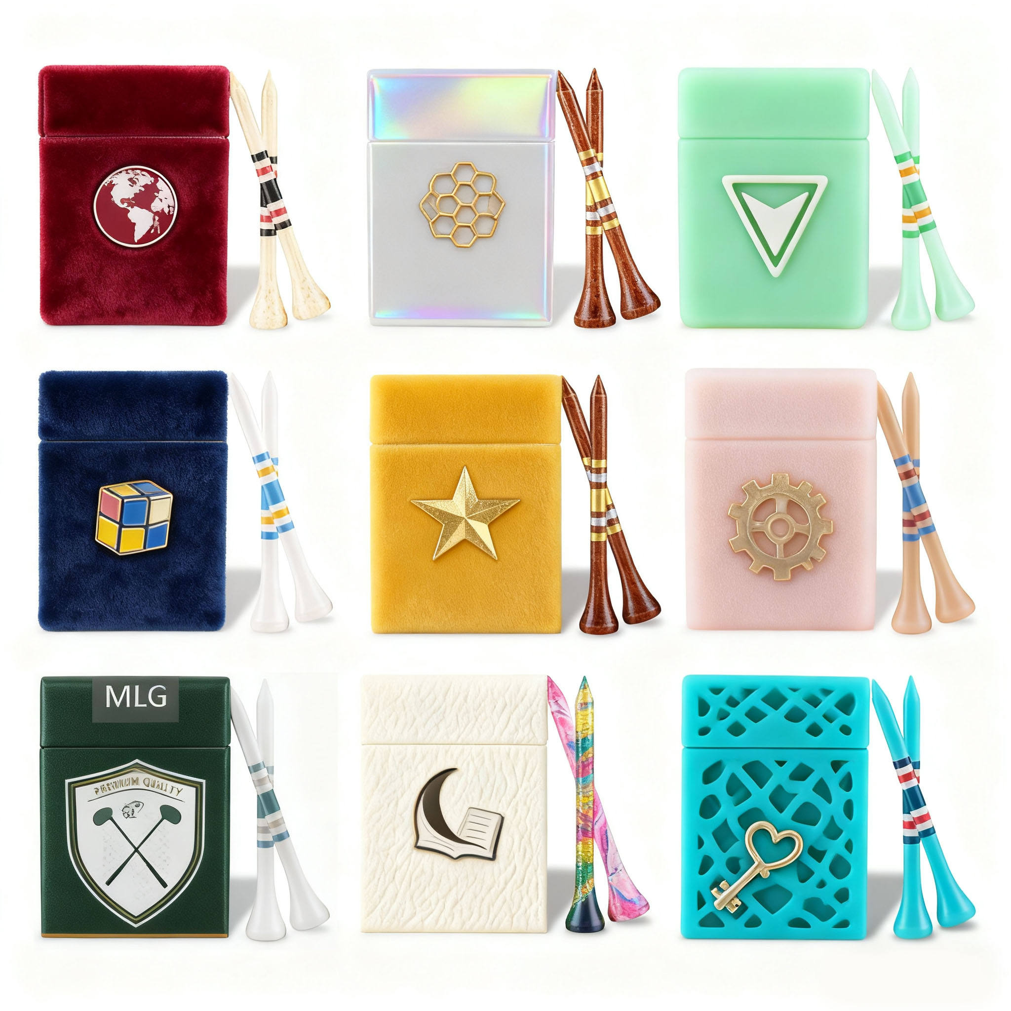 Cigarette Box with Golf Tees