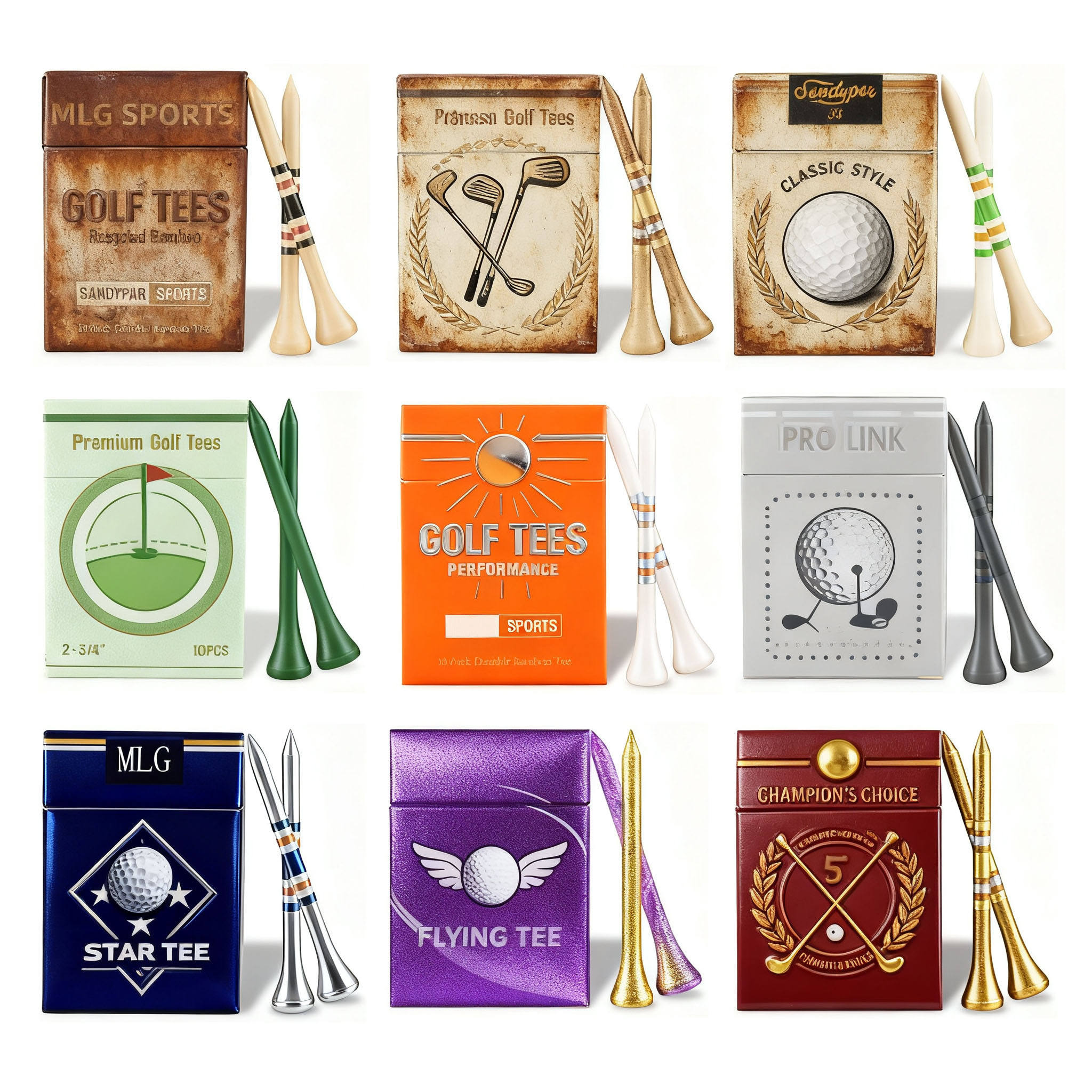 Cigarette Box with Golf Tees