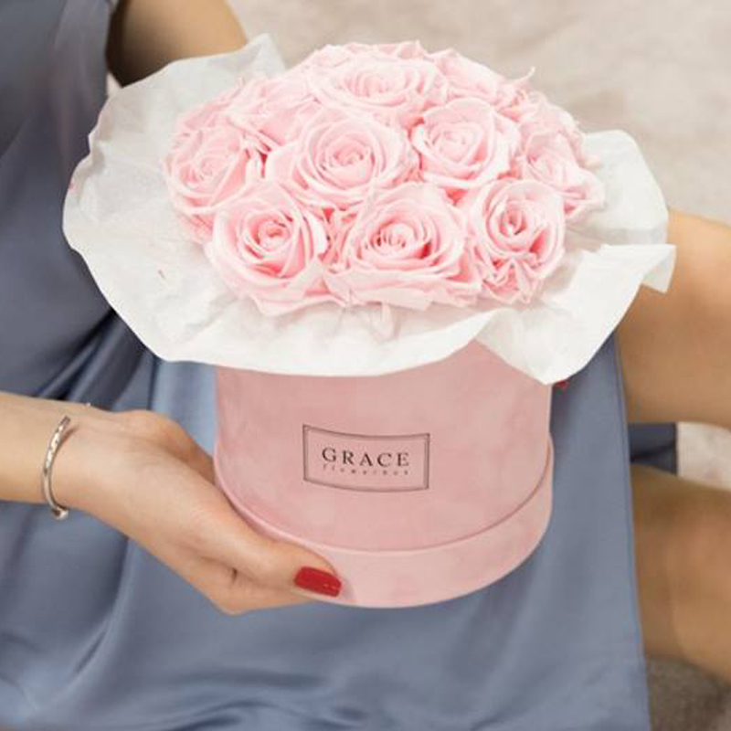 luxury round flower girl proposal boxes wedding flower shadow box wholesale (3)